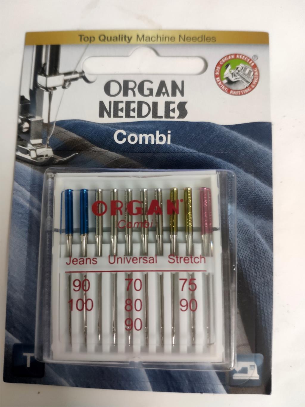 Japan Organ nedlle combi JEANS,UNIVERSAL ,STRETCH 130/705H 70/75/80/90/100 DOMESTIC SEWING MACHINE NEEDLES