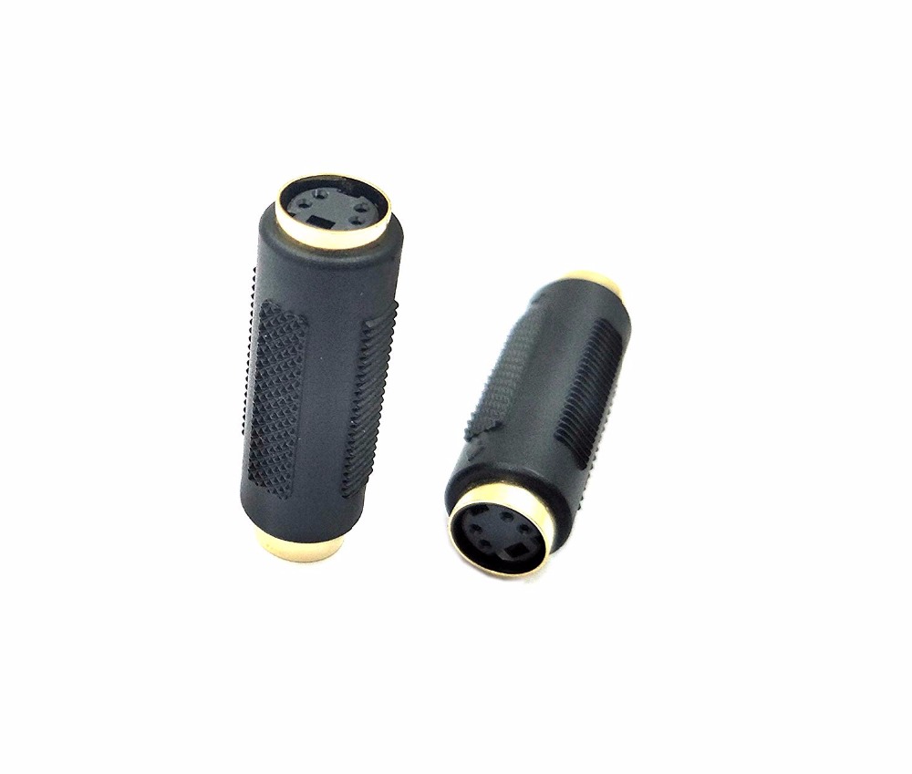 (2 szt.) Adapter S-Video łącznik żeński na żeński/zmiana płci, Mini Din 4-pinowy łącznik żeński na żeński S-Video Adapter przedłużający
