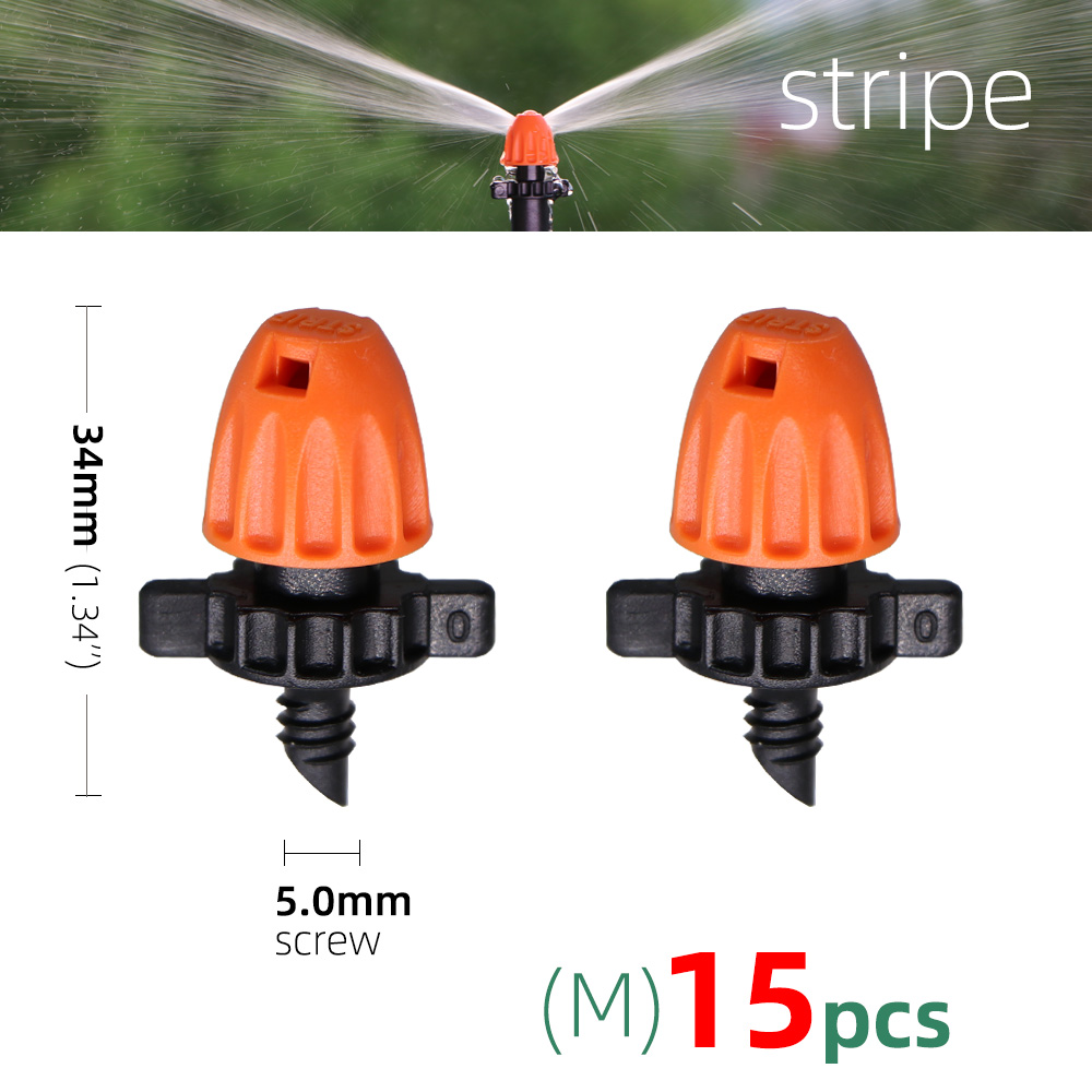 15PCS 90°/180°/360°/Strip Garden Watering Nozzles Irrigation Spraying Sprinklers Angle Optional Stakes Barbs Screw Connectors: Mx15pcs