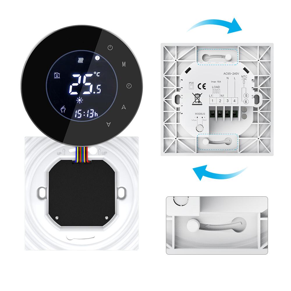 3A-6000 Room Temperature Controller Thermostat for Water Underfloor Heating Thermoregulator LCD Touch Screen Thermostats