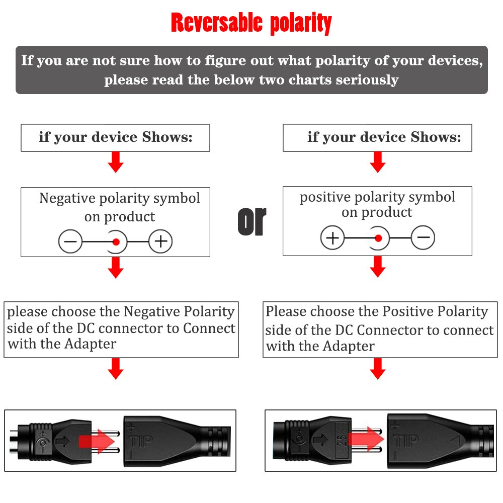 30W Universal AC Adapter Reversible Polarity Multi Voltage DC Power Supply, With 9pcs Adaptor Tips, Compatible With 3V to 12V
