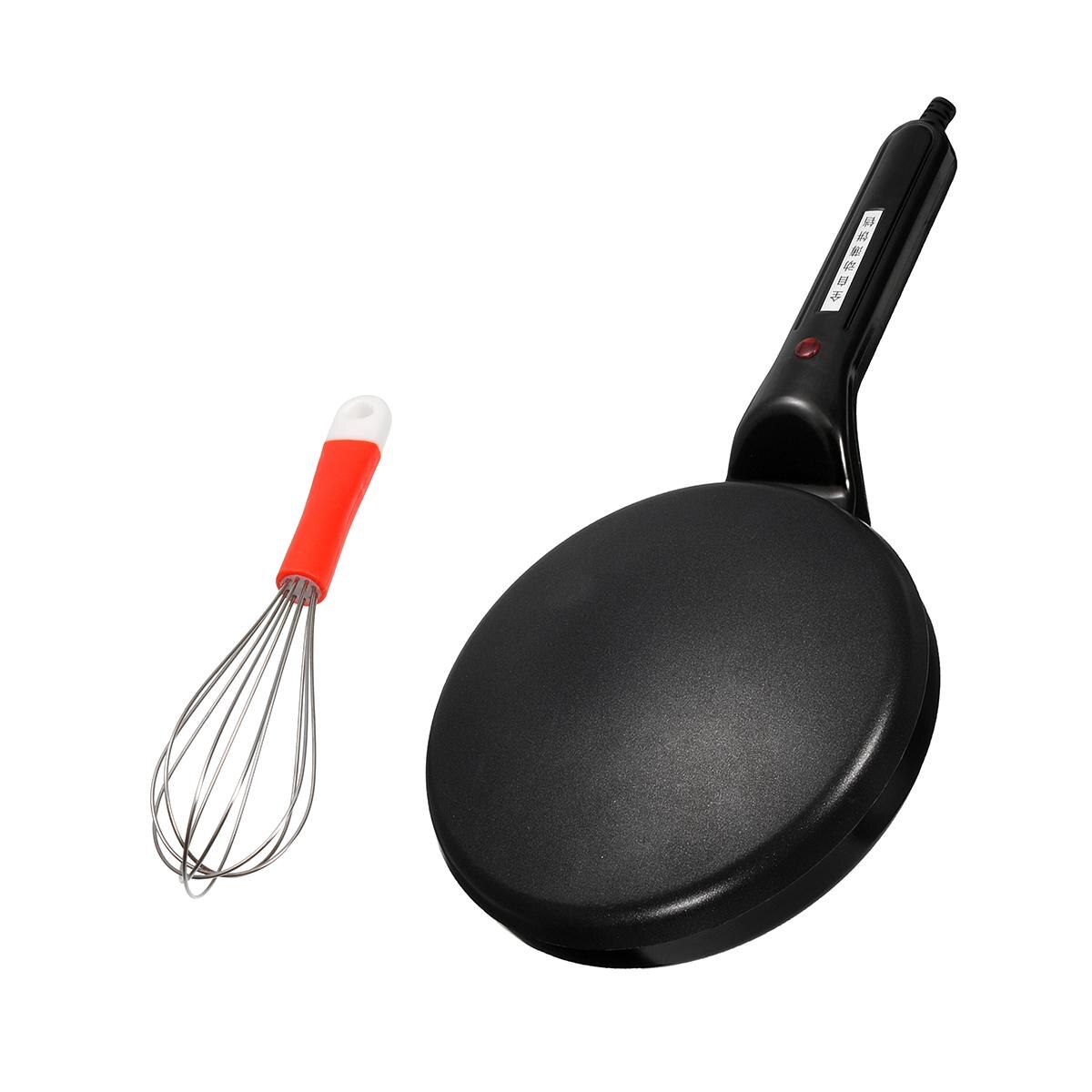 Máquina de tortitas eléctrica para hacer crepes, plancha antiadherente para hornear Pan y pasteles, utensilios de cocina de 220V: Negro