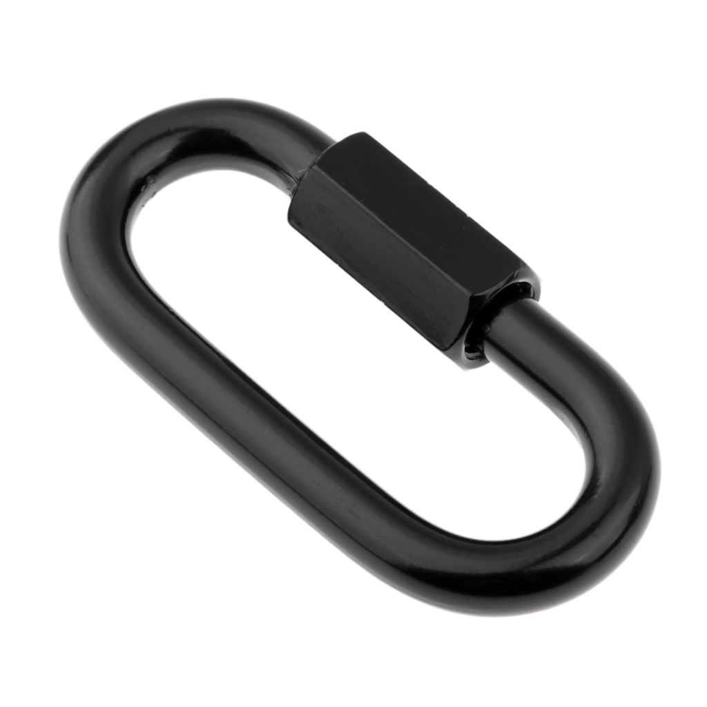 Stainless Steel D Shape Locking Carabiner Quick Link Chain Connector Keychain Buckle: 8mm 