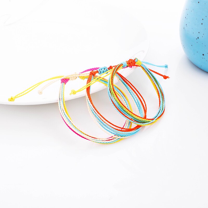 Handgemaakte Wax String Armbanden Kleuren Wit Zwart Rood Blauw Geel Mens Womens Nylon Koord Charm Vriendschap Armband