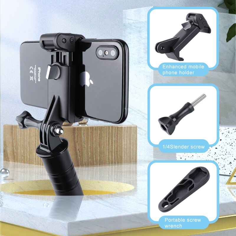 Gopro Einstellbare Selfie Stock Telefon Clip Gehen Profi Zubehör Halterung Montage Clip 51-84mm Halfter Für iPhone 6 7 8 9 xiaomi samsung: vielseitig Clip