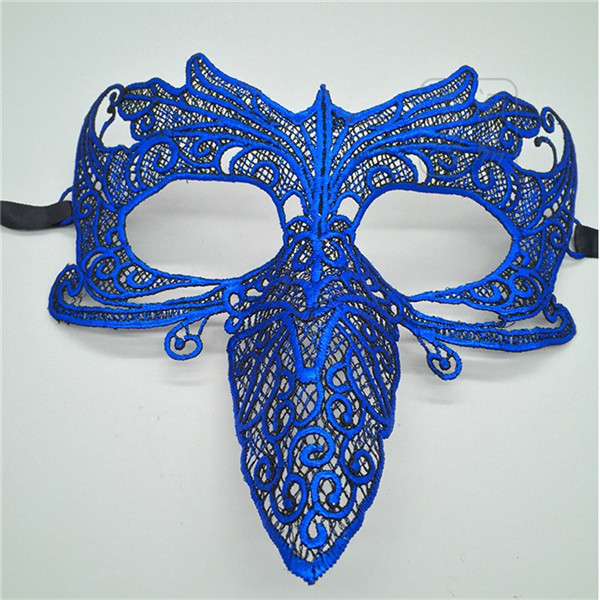 Parrot Lace Mask Halloween Masquerade Performing Mask: blue