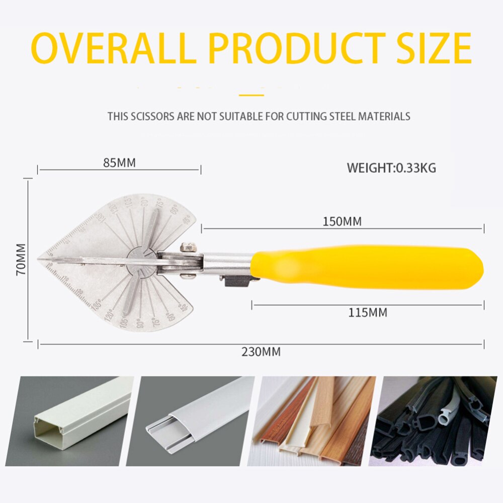 Tool Steel PVC Multi Angle Miter Cutter Hand Shear Trim Tools 45-135° with 10 Spares Blade for Plumbers Electricians Carpenters