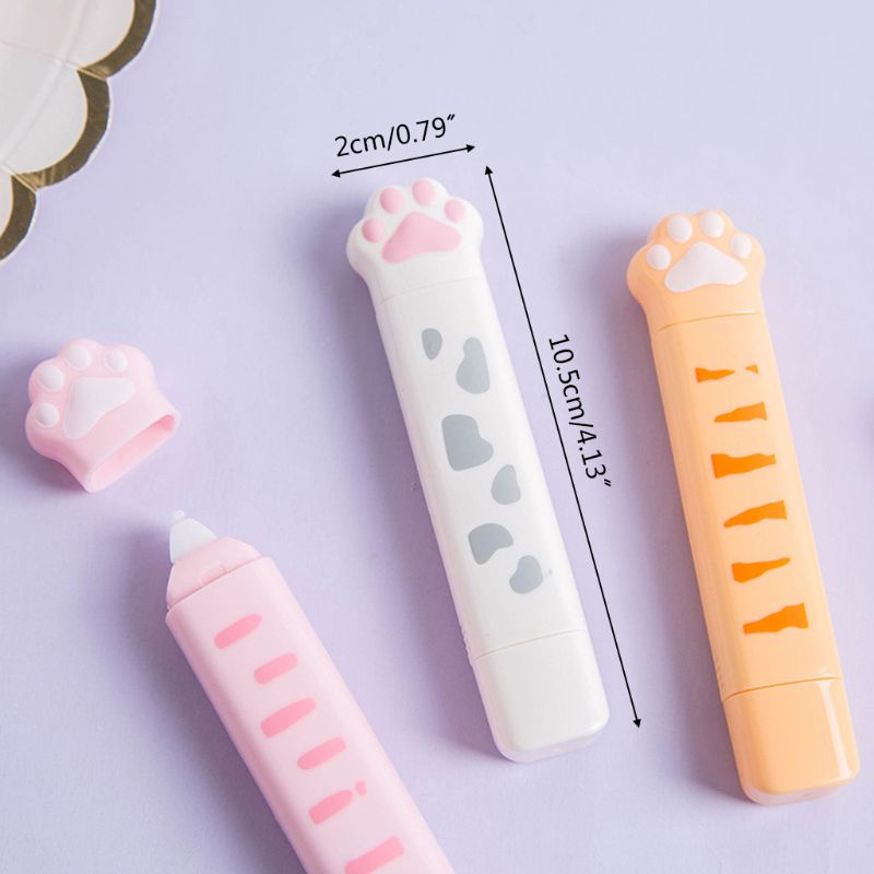 Cute Cat Paw Roller Glue Correction Tape Stationery Corrector Student Altered