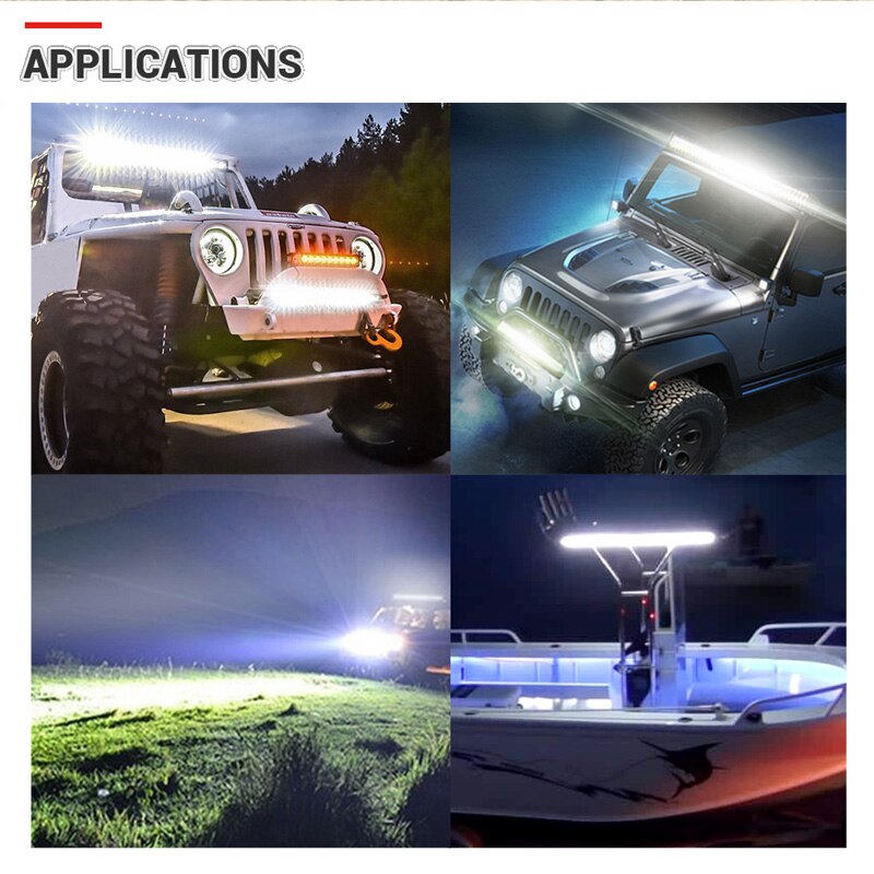 15 inch 300W Led Work Light Bar Tri-Row Combo Beam For 4x4 Offroad Cars Off road SUV ATV Tractor Boat Trucks Excavator 12V 24V