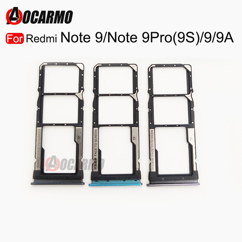 Aocarmo Sim Tray Holder For Xiaomi Redmi Note 9 Pro Note9 9S 9 9A 5G SIM Card Tray Slot Holder Adapter Socket