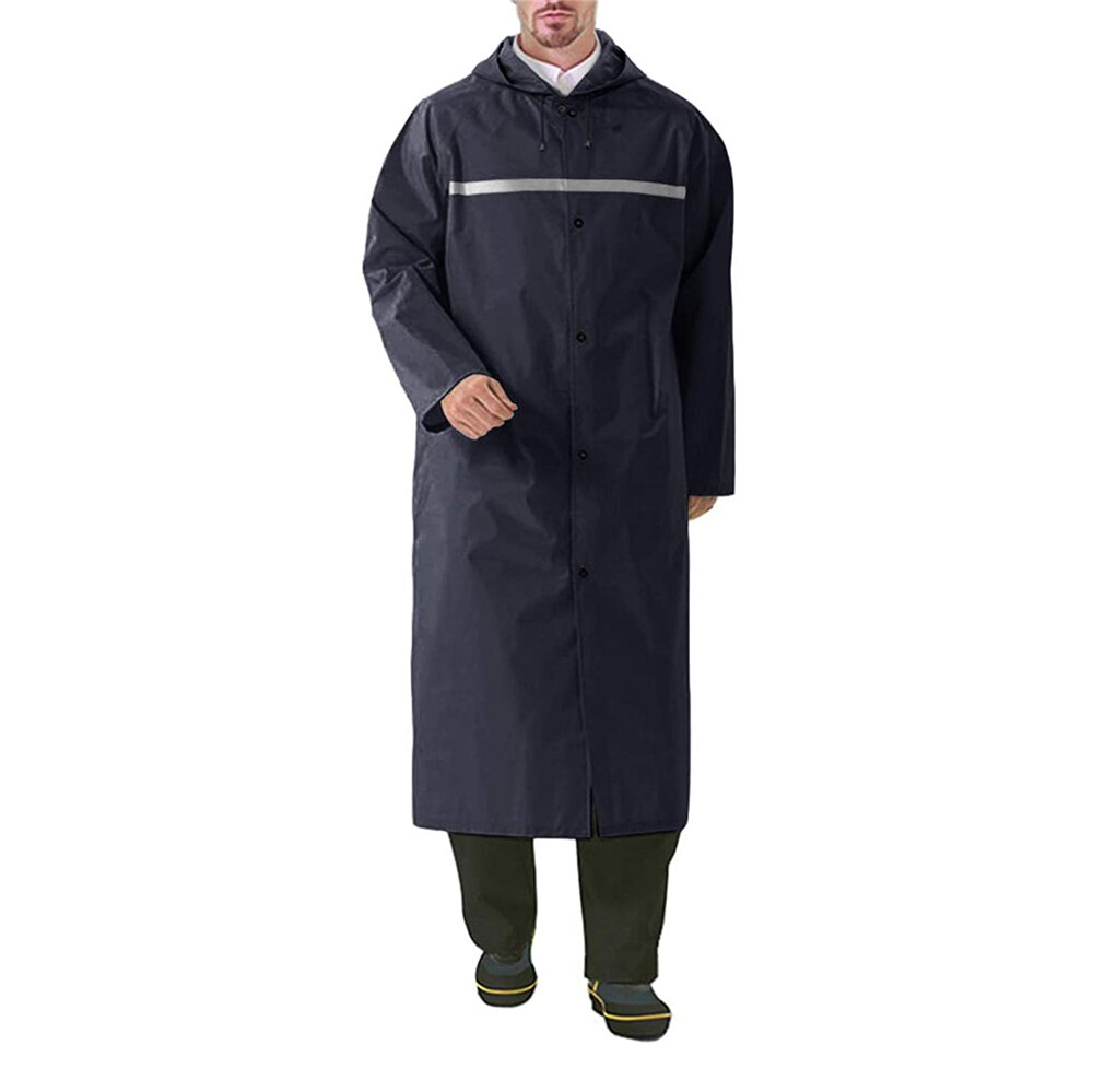 TACVASEN Waterproof Rain Jackets Men's Outdoor Raincoats Water Resistance Raincoat Hiking Camping Working Rainwear Hooded Jacket: Navy / CN XXL (US L)
