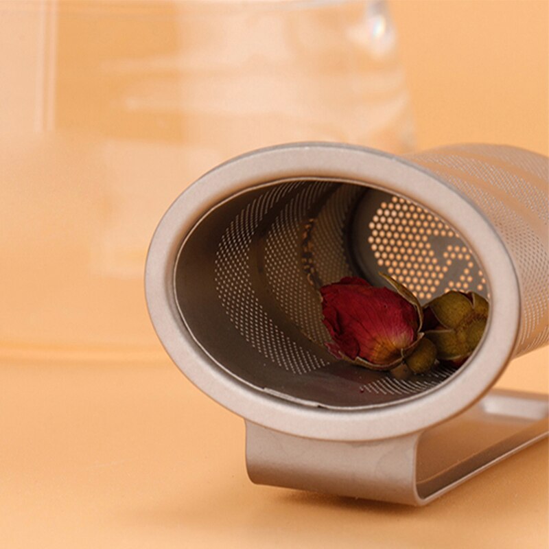 Titanium Tea Strainer Reusable Tea Infuser Tea Strainer Teapot Loose Tea Leaf Spice Tea Filter Kitchen Accessories Handle Clip