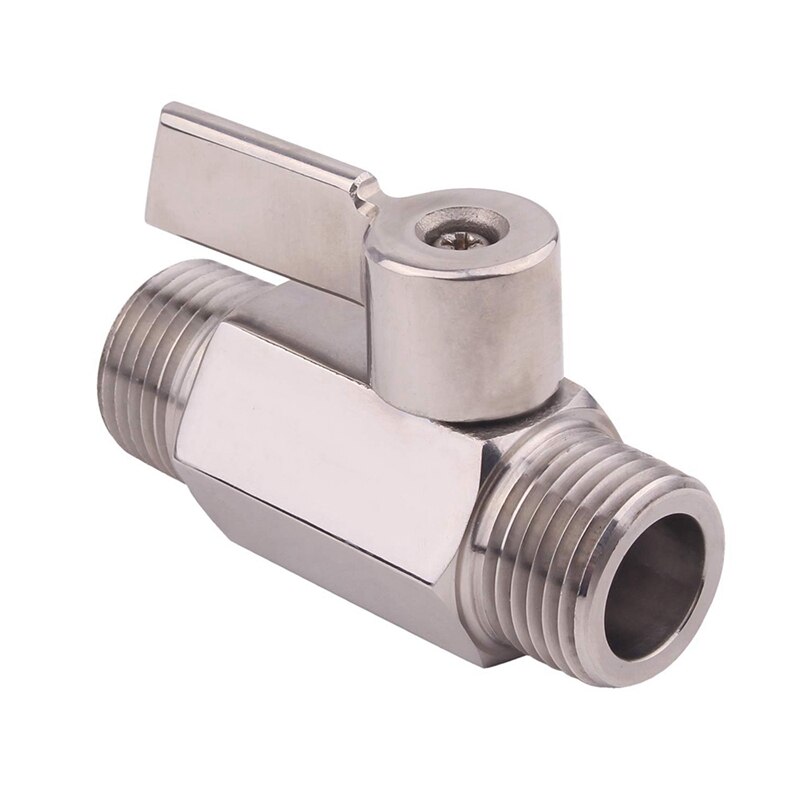 Stainless Ball Valve 1/2 Inch NPT Thread Male Small Mini Ball Valve Water Flow Regulator Head Control Valve