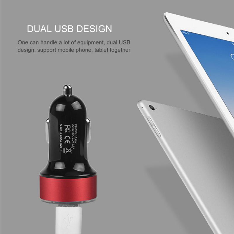 Cargador de coche USB Dual QC 3,0, adaptador de 2 puertos 3.1A, encendedor de cigarrillos, voltímetro LED, cargadores de teléfono móvil