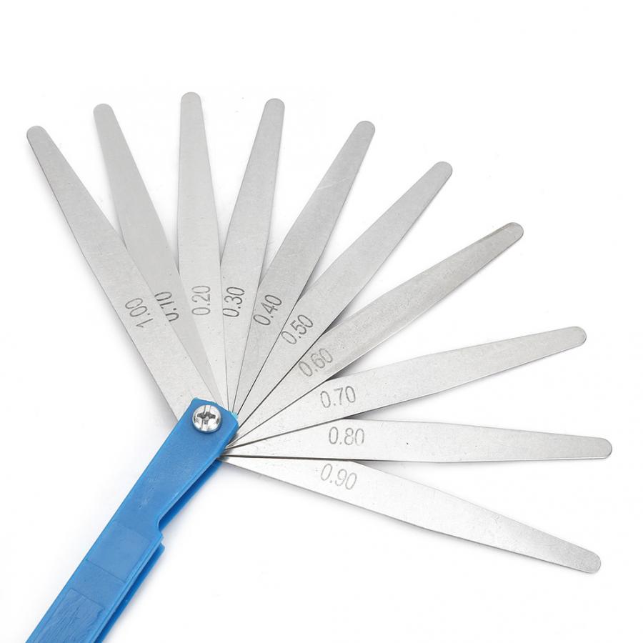10 unids/caja 100mm * 10 DE ACERO INOXIDABLE Feeler Gauge brecha diámetro interior de 0,10-1,00mm de inspección calibre