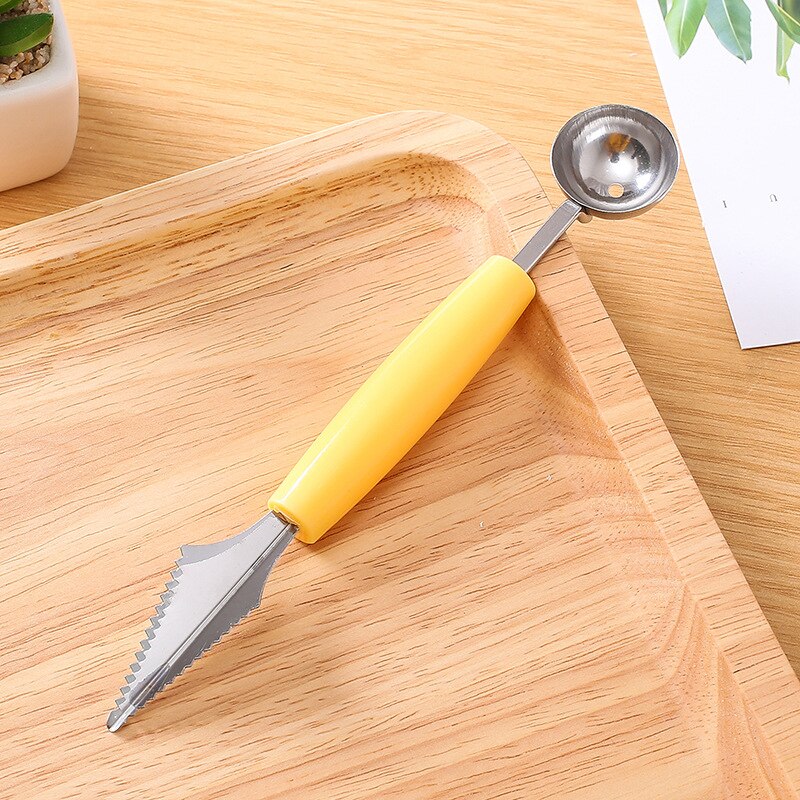 Double Head Fruit Platter Carving Tools Fruit Knife Apple Divider Multi Function Fruit Cutting Digging Ball Spoon: 3