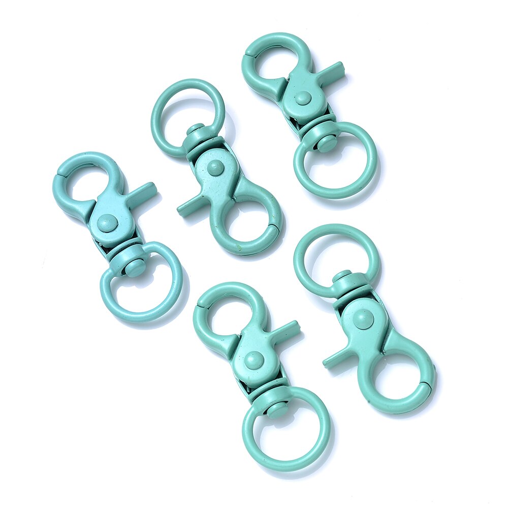 IYOE 5 sztuk 20x43mm Multicolor karabińczyk haki do tworzenia biżuterii znalezienie DIY brelok koniec złącze torebka Toy Doll Hook: light green
