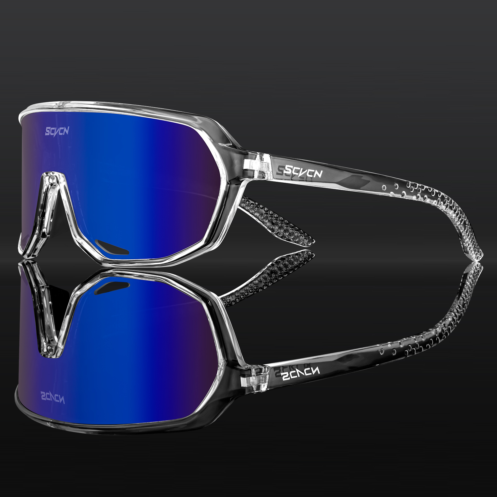 SCVCN Men Cycling Glasses Photochromic Sunglasses Mountain Bike Road Bicycle Eyewear MTB Cycle Goggles Sports UV400 Glasses: Orange