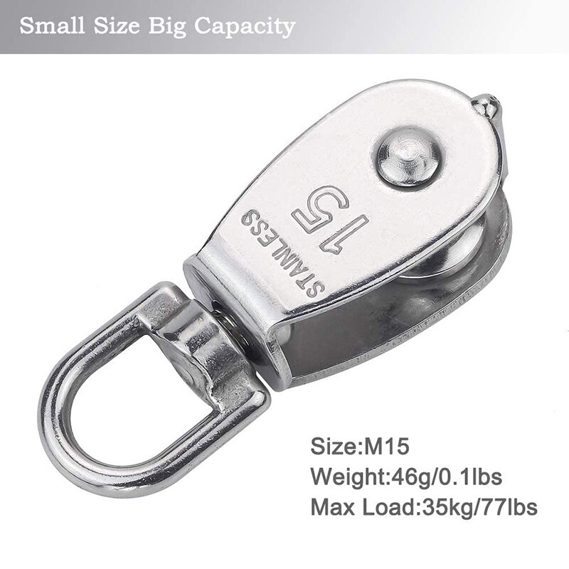 6 stuks  m15 enkele katrolblokken hangende draad sleepwiel draaibare hijsdraad kabel katrol rol