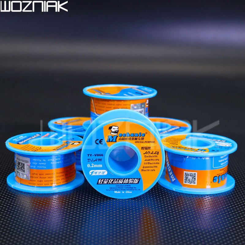 Mechanische printplaat tin lood hars kern soldeerdraad 0.2mm 0.3mm 0.4mm 0.5mm 0.6mm 40g voor telefoon printplaat laslijn haspel