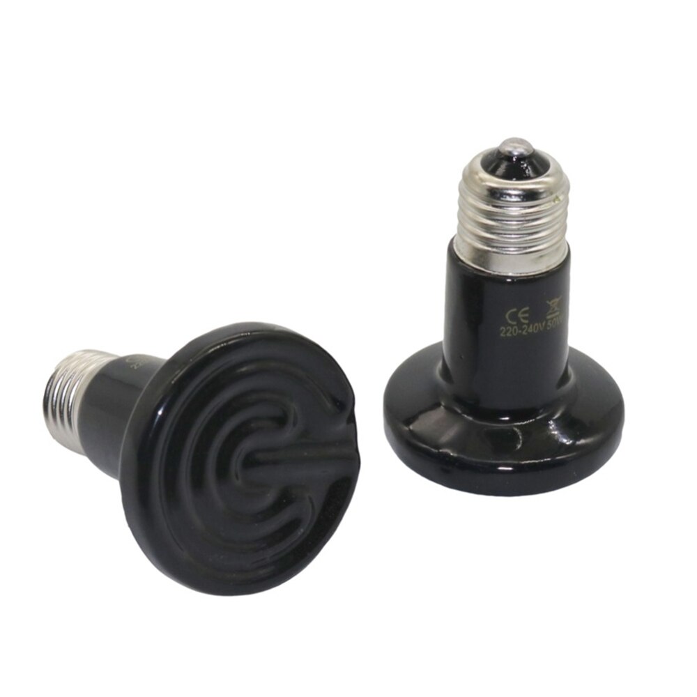 Dikkere kleine mini reptiel huisdier ver infrarood keramische verwarmingslamp warmtelamp 25w 50w 75w