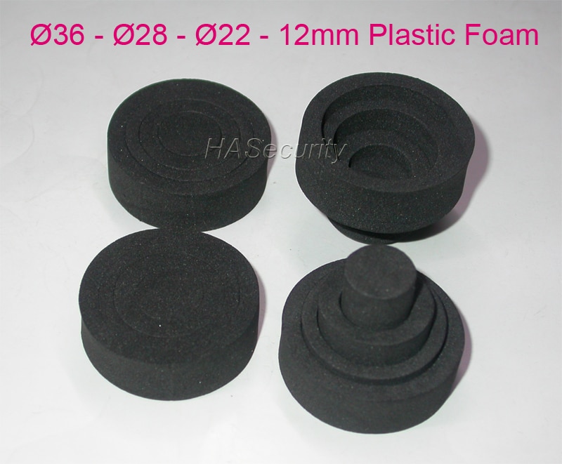36-28-22-12mm (4pcs) plastic Foam / Spacer for CCTV LENs to block IR lights security camera installation assembly