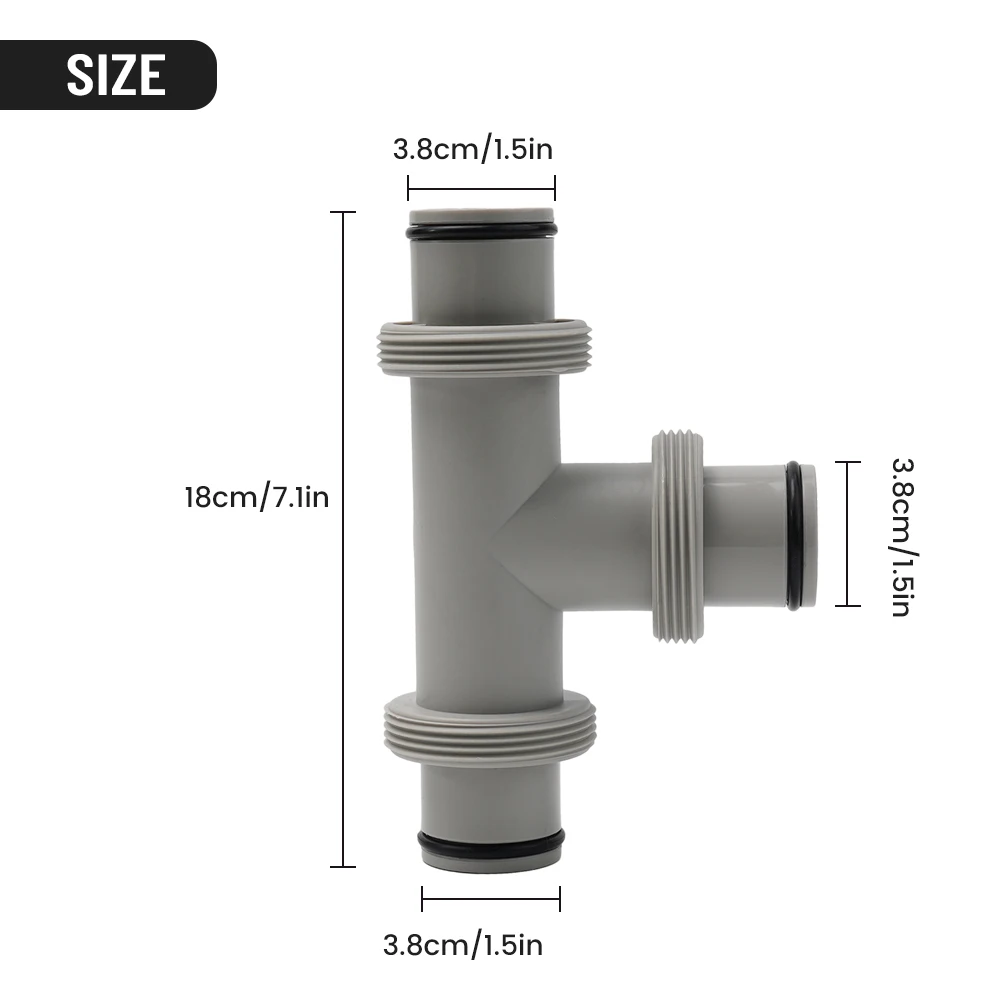 Connector Adapter Dual Split Voor Intex Onderdelen Slang Plunjerventiel Zwembadpompen Rubberen O-ringen Voor Tee T-gewricht Zwembad Deel