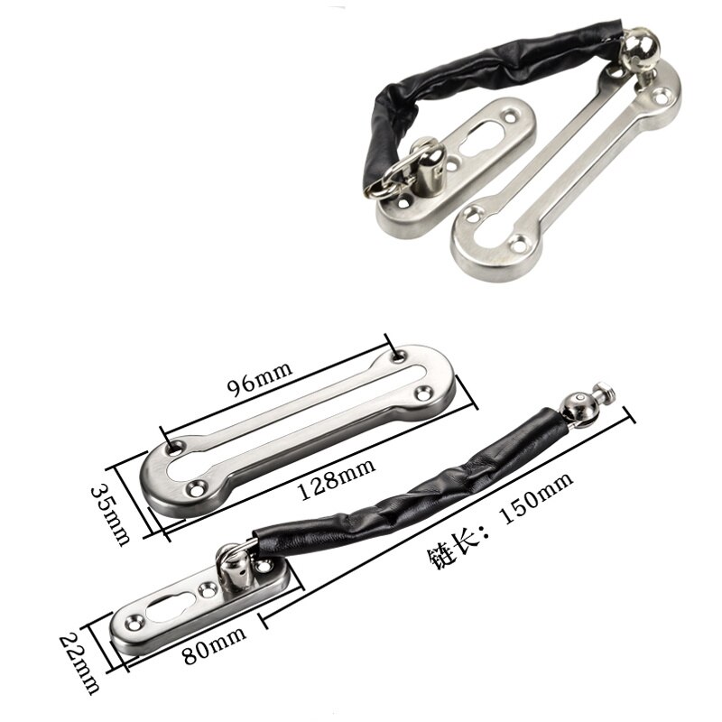 Roestvrijstalen antidiefstalketting voor schuifdeuren, hotelkantoorbeveiligingsketting, kastsloten, decoratieve hardware