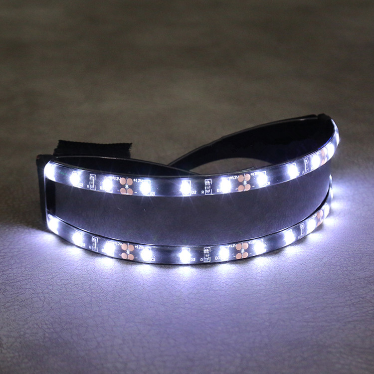 Gafas LED luminosas para en Club nocturno, lentes luminosos para mujer, barra masculina, accesorios para Club de puesta en escena, gafas Flash para cantante bailarina: White