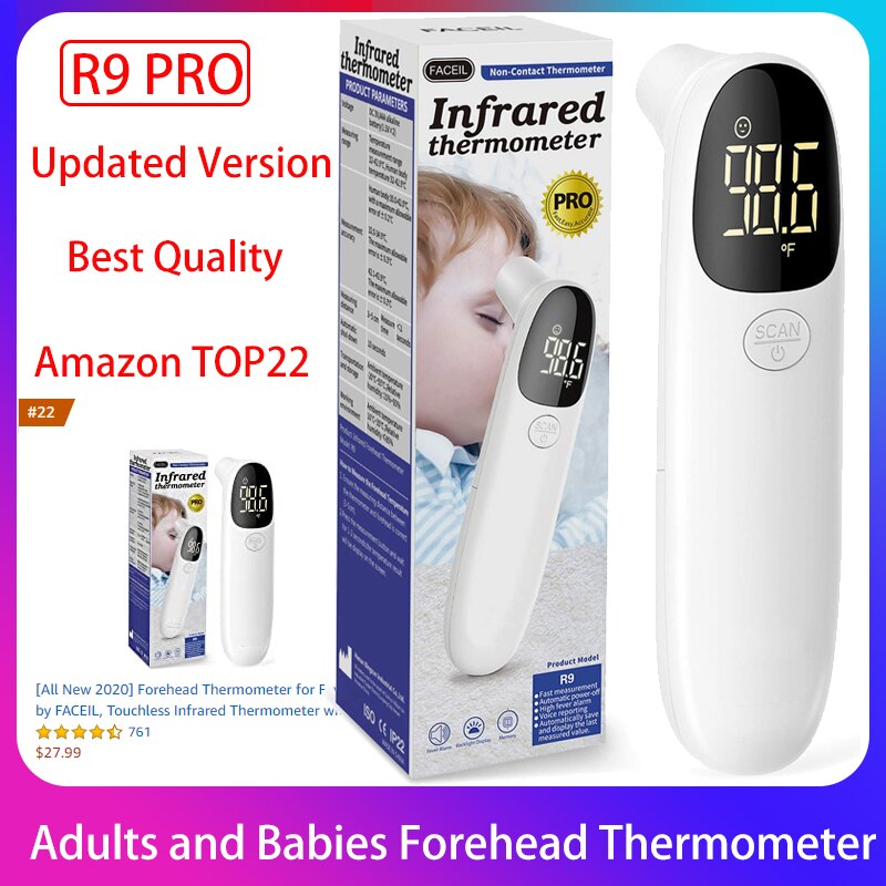 Termómetro Digital infrarrojo IR sin contacto, Sensor de temperatura para frente, cuerpo/objeto, medición LED para bebés/adultos: style 3