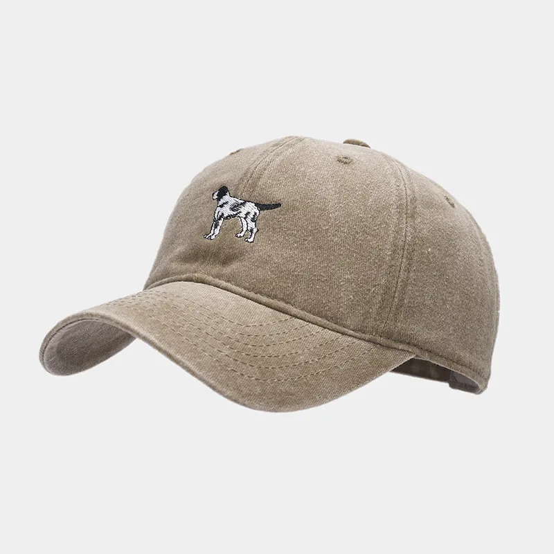 Gorra de béisbol con bordado de perro de dibujos animados para hombre y mujer, gorro ajustable, Snapback, para exteriores, para las cuatro estaciones, 11: Caqui