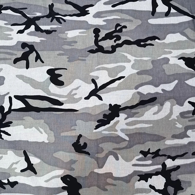 Camouflage Headband Cotton Bandanas Square Scarf Head Man Women Cycling Sun Protection Sports Breathable Printed Mask Headscarf: black