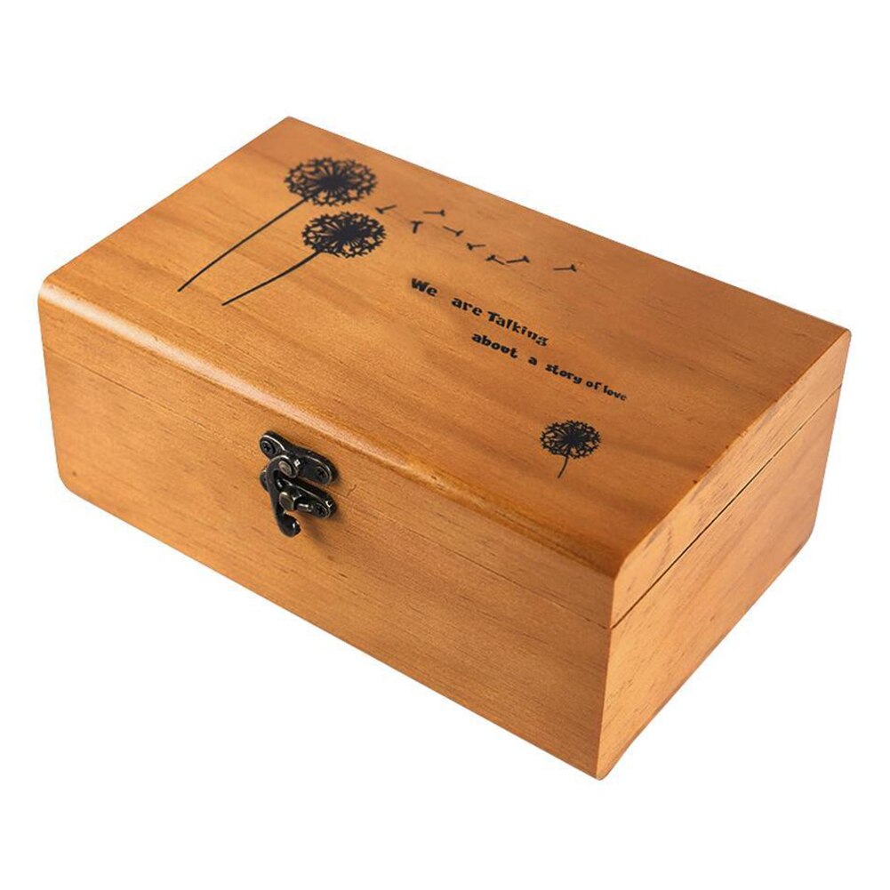Caja de almacenamiento con cerradura para manualidades, cesta rectangular vacía, multifuncional, de madera, ideal para , práctica, Retro