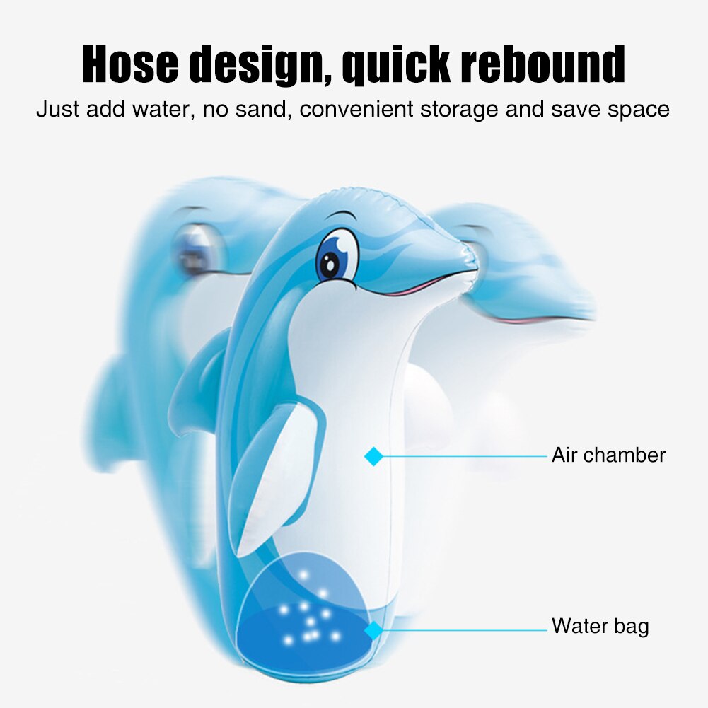 1Pc Intelligente Ontwikkeling Leuke Opblaasbare Tumbler Speelgoed 3D Cartoon Dier Boksen Tas Onderwater Schattige Veilig