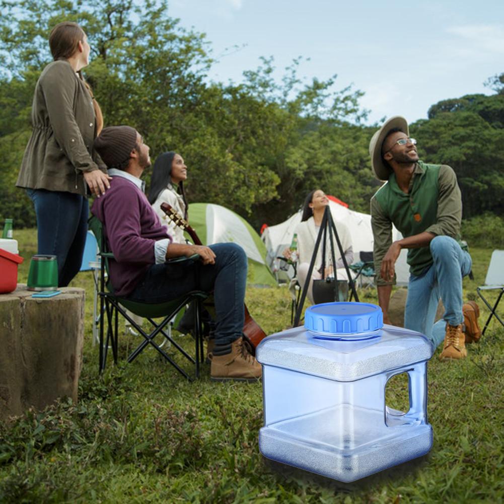 5L 7.5L PC Square Transparent Plastic Water Storage Bucket Container Car Self-driving Portable Portable Thicken Bucket With Cap