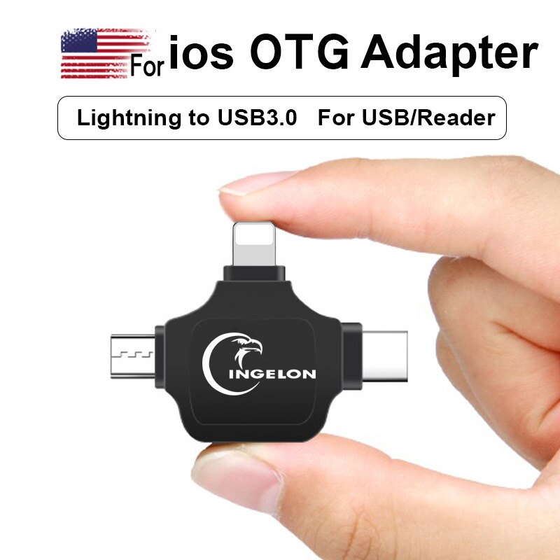 Ingelon 3 in 1 USB 3.0 Adattatore Fulmine Tipo-C OTG USB Flash Drive per il iphone/ipad/Android Accessori per Notebook Adattatore