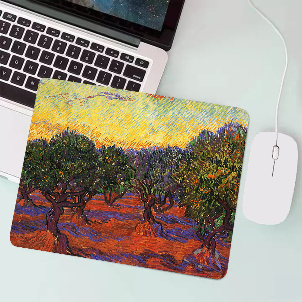 Van Gogh Painting Small Gaming Mouse Pad PC Gamer Keyboard Mousepad Computer Mouse Mat Laptop Carpet Anime Mause pad Desk Mat: 70x30 cm / ROYAL BLUE