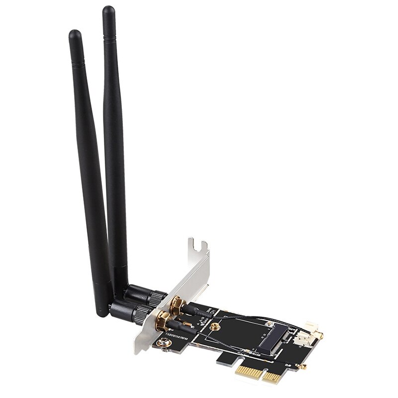 OPQ-PCI-E x1 para m.2 ngff e-key wifi adaptador de rede sem fio placa conversor com bluetooth para desktop pc