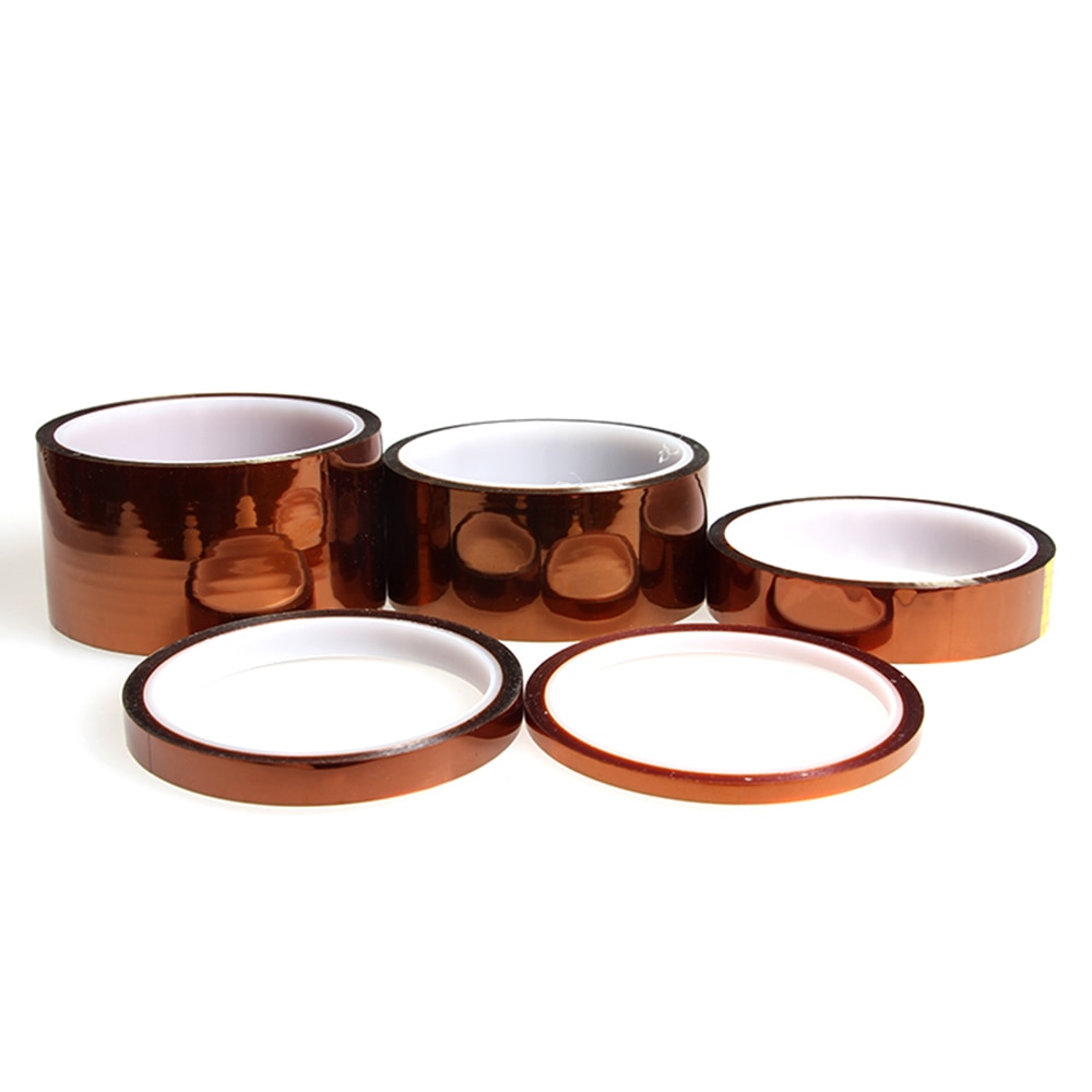 High Temperature Resistant tape Heat dedicated Tape Polyimide Adhesive Tape 4mm 7mm 10mm 12mm 20mm 25mm 35mmx100ft for 3d printe