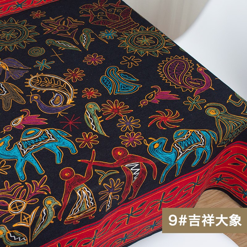 Tissu africain coton lin vintage impression tissu bricolage à la main Textile couture Patchwork pour sacs robe nappe 150*50cm: 9 Elephant