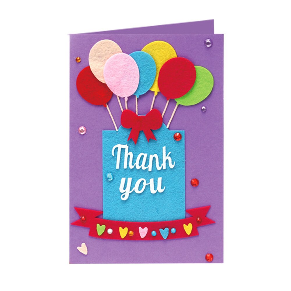 5Pcs Card Making Kit DIY Card Material Cartoon Thank You Card Art Crafts for Kid Girls
