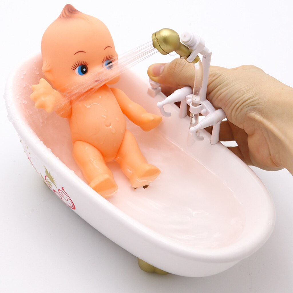 6Pcs Pop Baden Set Voor Kids Pretend Play Echt Werkende Bad Met Douche
