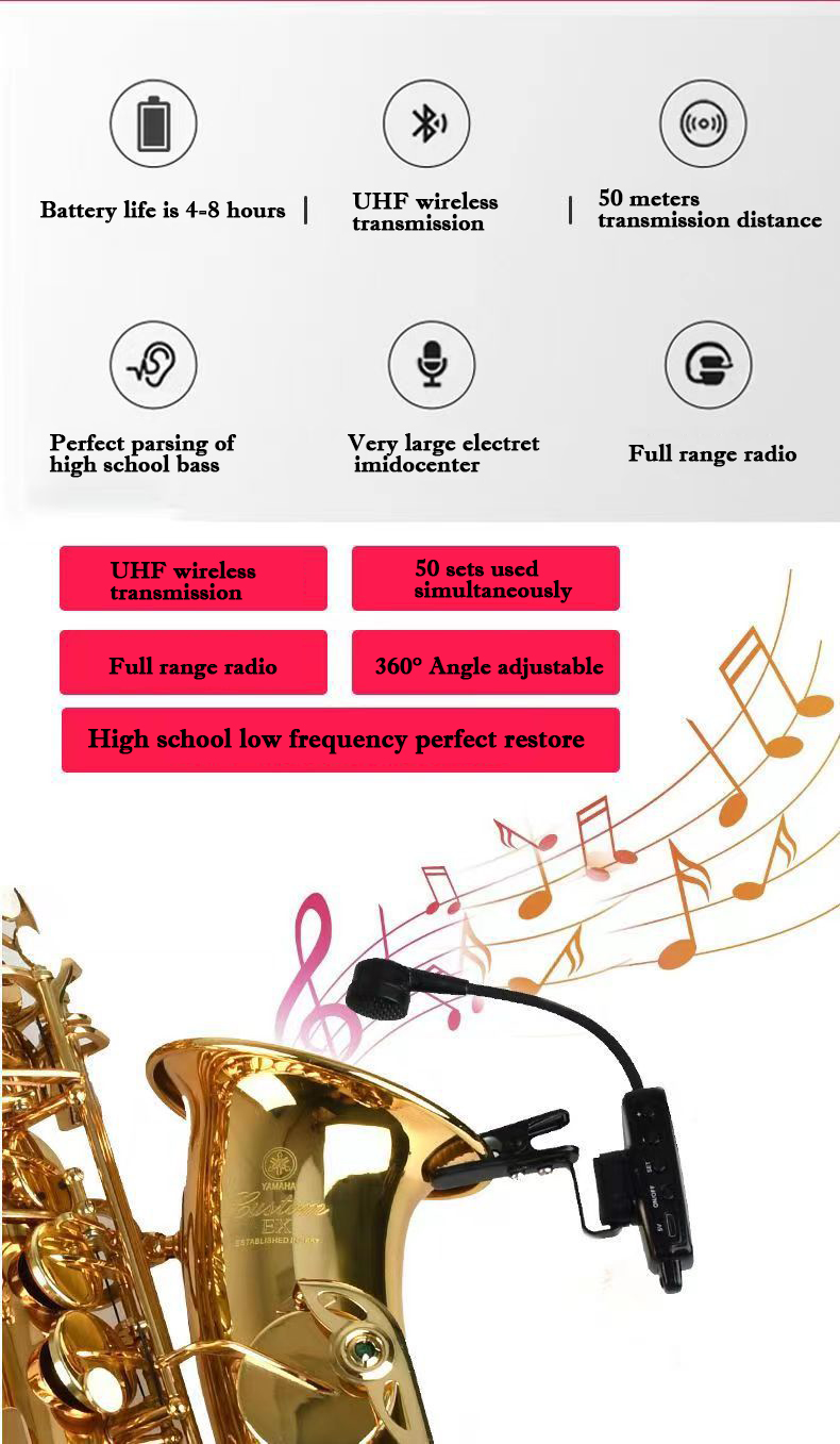 Funk mikrofon geeignet für Saxophon Trompete/Posaune Französisch Horn und andere Instrumente mehrere Orchester sind universell