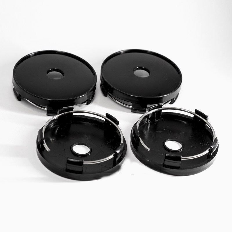 T60 Universal- Rad Hub Abdeckung 60MM Änderung Hub Kappen Galvanik Rad Abdeckung Rad Center Kappen 4 stücke: Schwarz