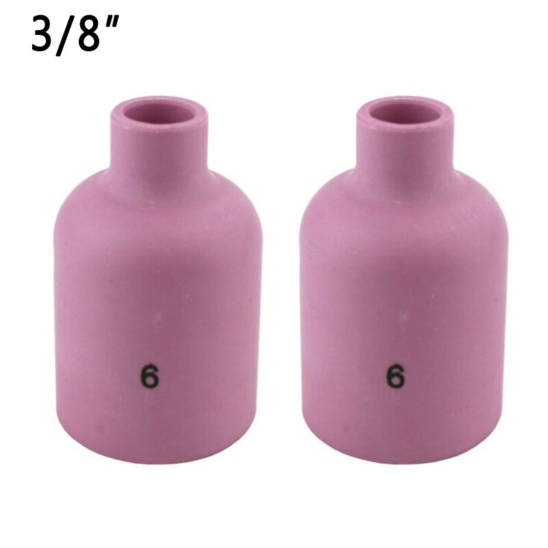 2pcs/5pcs 9-26 Air Gas Lens Welding TIG Torch Alumina Nozzle Cup Consumable Tools Set Kit: 2pcs 6 3 8