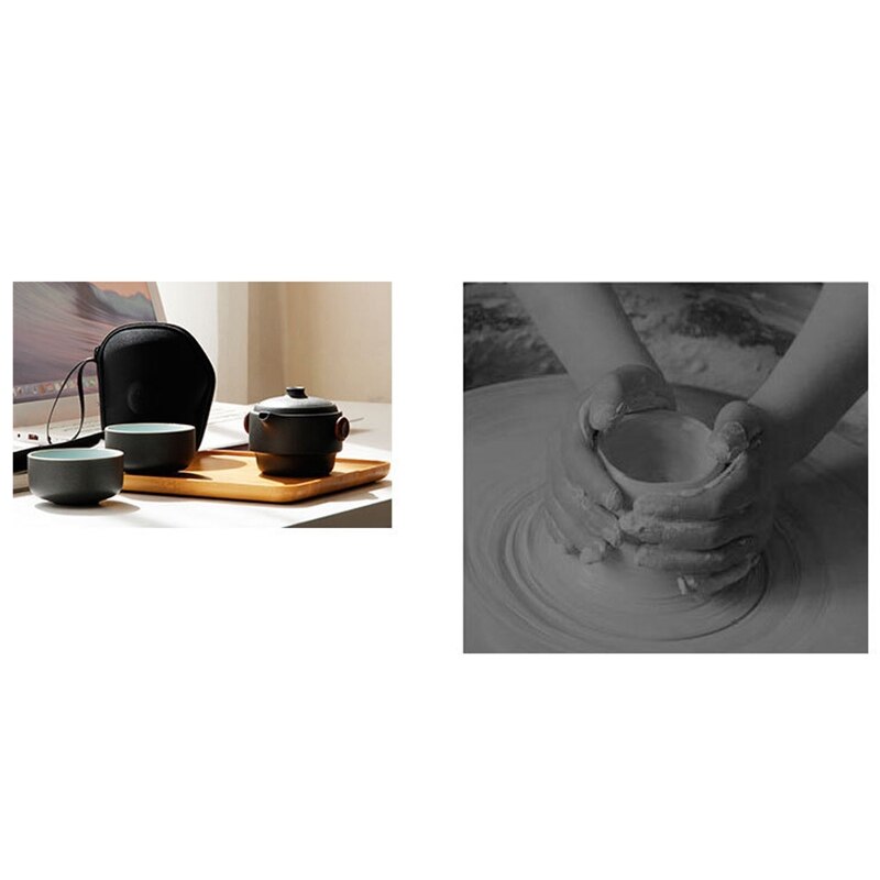 Japanese-Style Ceramic Teapot Lid Bowl Teacup Handmade Portable Travel Office Tea Set