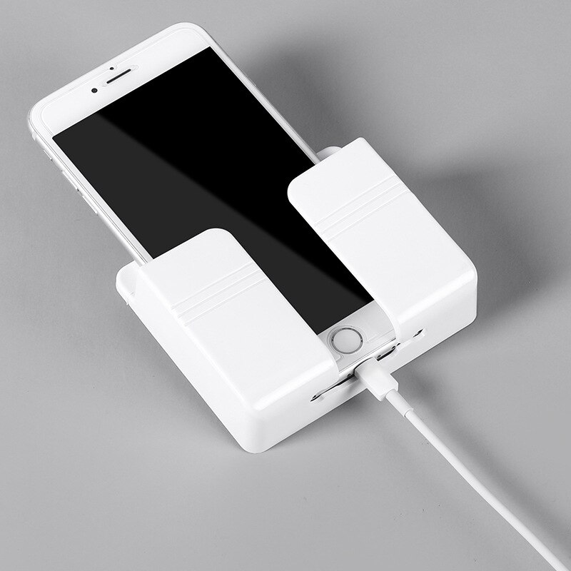 Wandmontage Organizer Opbergdoos Afstandsbediening Gemonteerd Mobiele Telefoon Plug Muur Houder Opladen Multifunctionele Houder Stand Thuis