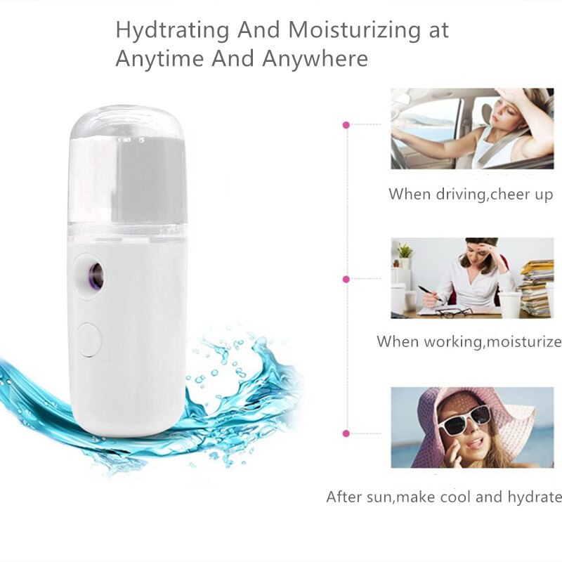 30ml Mini poche Nano brouillard pulvérisateur été hydratant visage vapeur visage humidificateur brouillard vaporisateur beauté soins de la peau