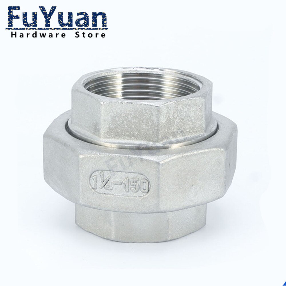 Screw Water Pipe Joint 1/8&#39;&#39; - 4&#39;&#39; BSPT Female Threaded Union Stainless Steel SS 304 Cast Pipe Fitting Class 150