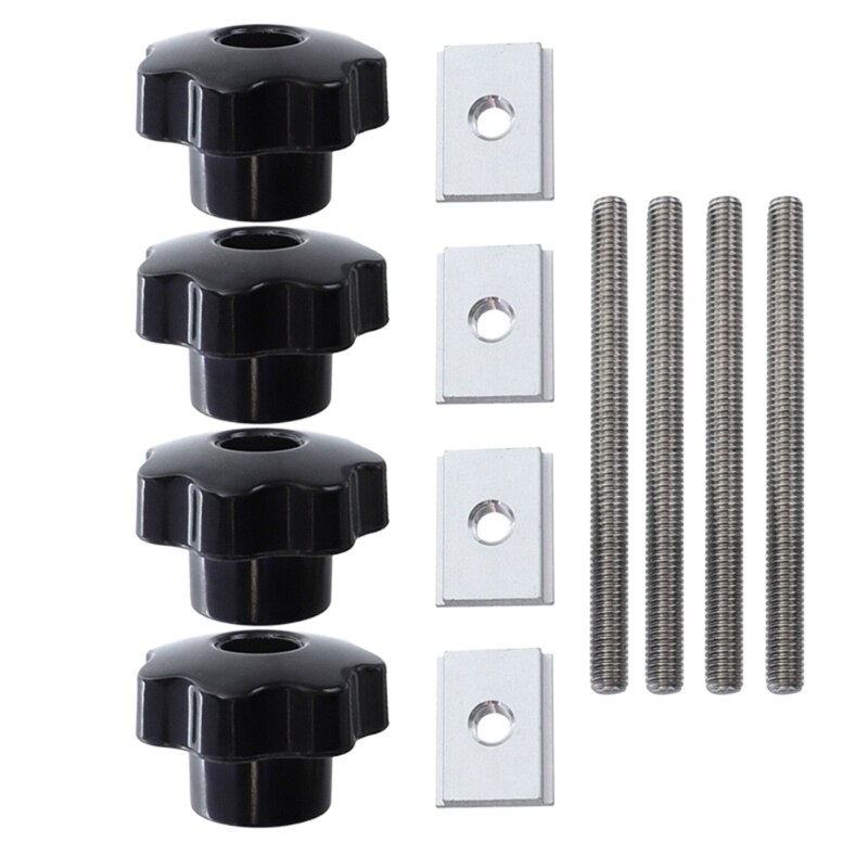 Handle T-slot Slider Miter T-track Jig Screw Fixture Table Saw Router Chute Rail Special Accessories Woodworking Tool Set 51BD: 4